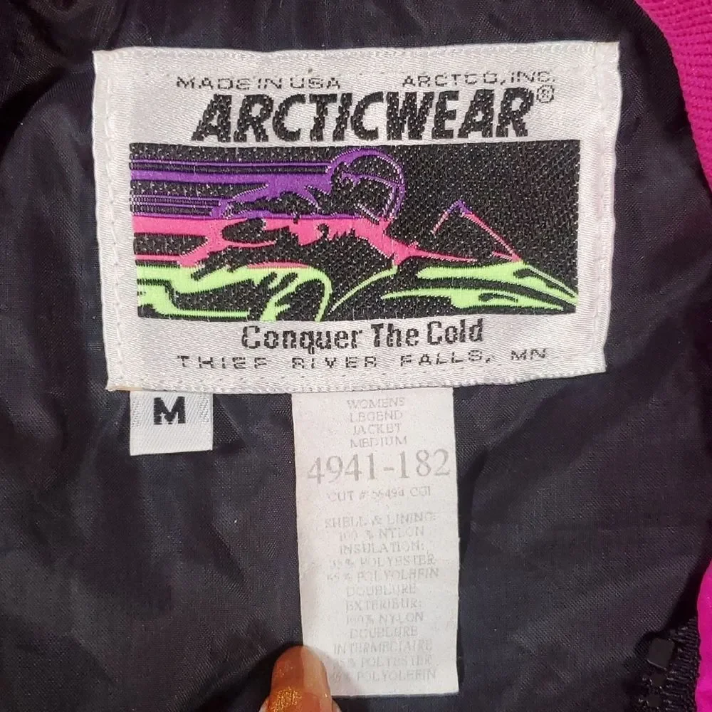 Retro Arctic Cat Women's Legend Neon 2-in-1 Snowmobile Jacket‎ Coat Size Medium